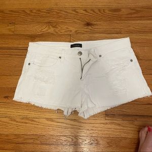Bebe white jean shorts